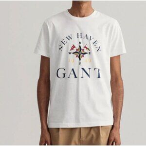 NWT Gant Sailing Print New Haven Short Sleeve T-Shirt Size M